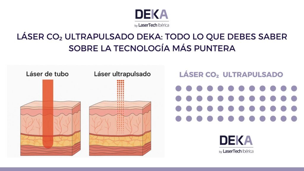 Láser CO2 ultrapulsado DEKA actuando sobre la piel con efecto fraccional