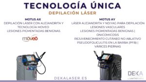 laser depilacion alejandrita y neodimio deka motus ax motus ay
