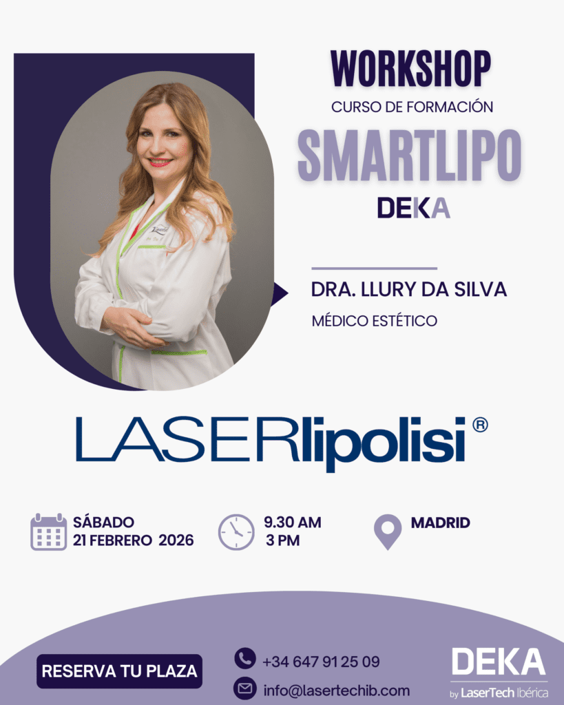 SmartLipo DEKA, lipólisis láser, formación SmartLipo, aparatología médica estética, tecnología láser para clínicas, curso lipólisis láser Madrid, inversión en aparatología estética, DEKA Laser, remodelación corporal médica.