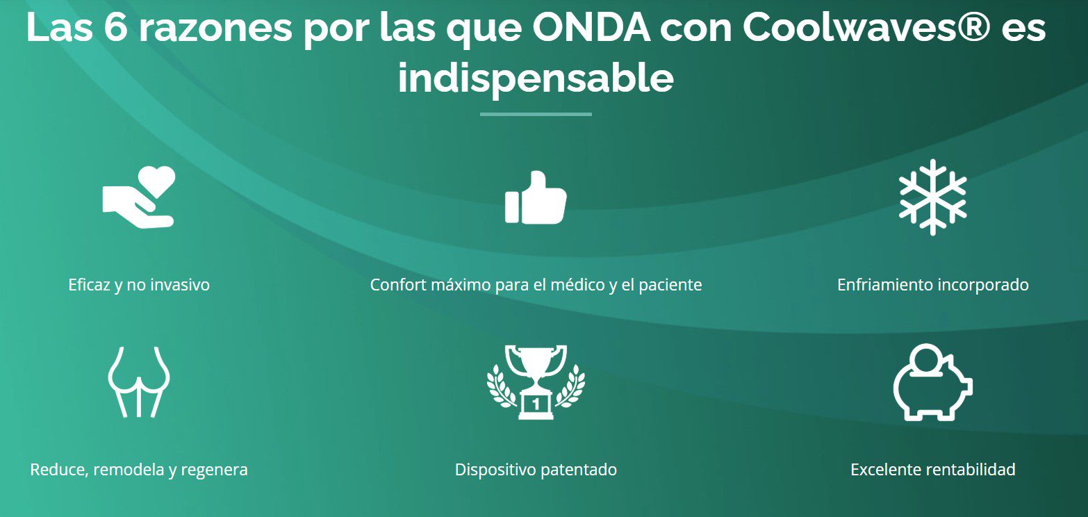 Onda aparatologia con coolwaves para celulitis, tensado, flacidez.