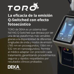 laser TORO de deka Picosegundo y Nanosegundo; 3 longitudes de onda: 785 nm, 532 y 1064 nm