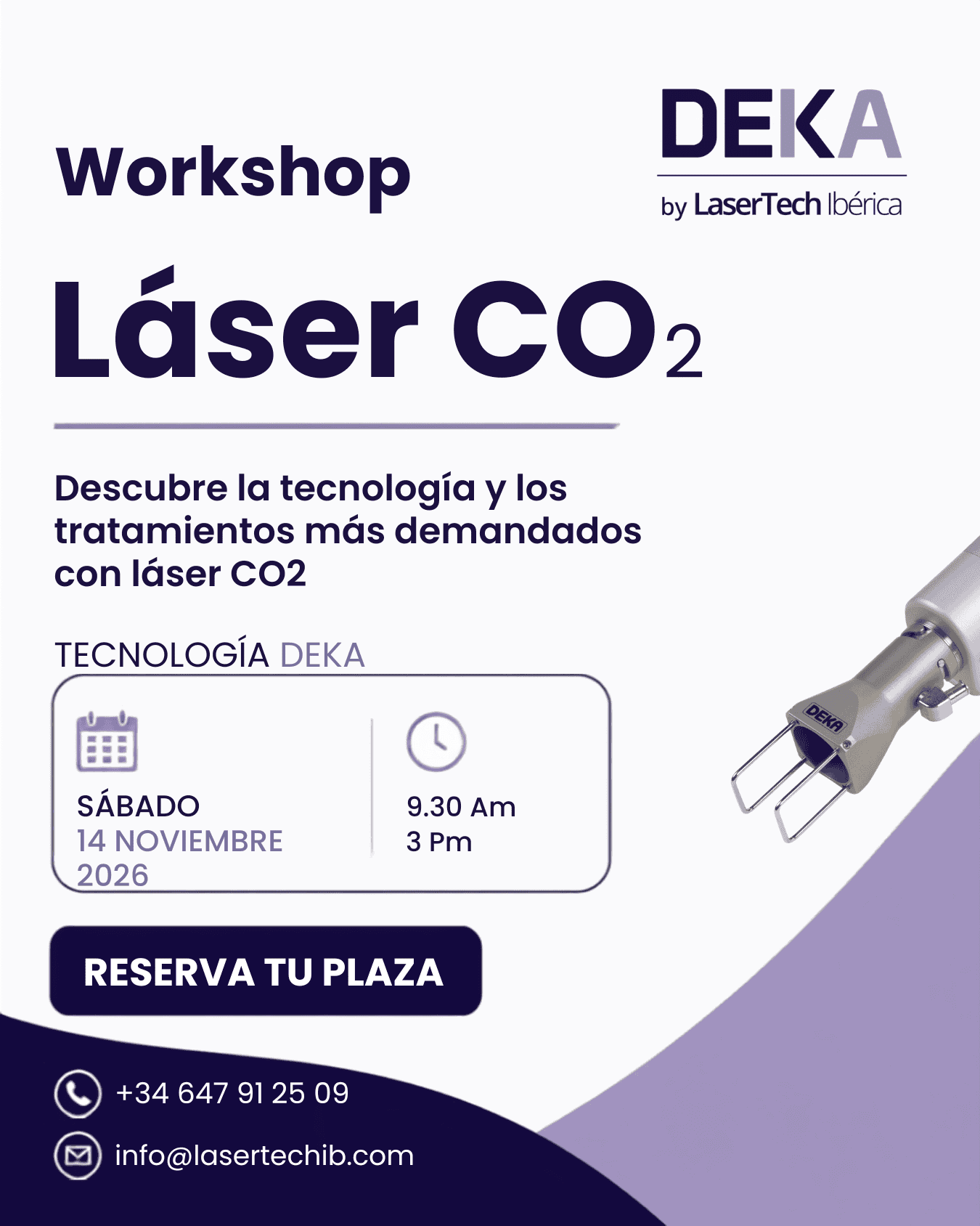 Formación teórica y práctica con pacientes durante el workshop de láser CO₂ de DEKA Academy en Madrid.