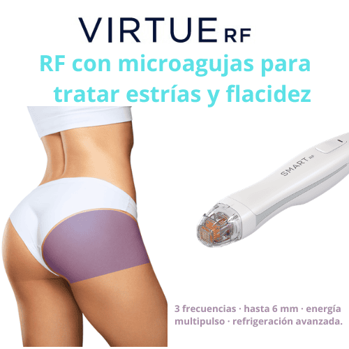 Tratamiento profesional de estrías y flacidez en glúteos con VIRTUE RF